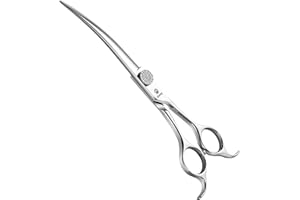 GLADOG 7" Curved Dog Grooming Scissors - Professional 9CR Curved Dog Shears with Diamond Pivot Nut, Perfect for Contouring and Shaping, Curv Grooming Scissor for Dogs, Dogs Scissors for Grooming