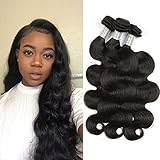 MDL Hair 12 14 16 8A Brazilian Body Wave Hair 3 Bundles Unprocessed Virgin Brazilian Wet And Wavy Remy Human Hair Weave Natural Black Color Total 300G For Women