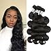 MDL Hair 12 14 16 8A Brazilian Body Wave Hair 3 Bundles Unprocessed Virgin Brazilian Wet And Wavy Remy Human Hair Weave Natural Black Color Total 300G For Women