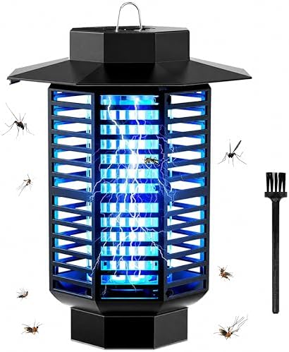 Lampe Anti-Moustique Électrique 4200V 18W UV, Tue-Mouches Électrique et Piège à Mouches, Silencieuse et Étanche IPX4, Appareil Anti-Moustique pour Intérieur et Extérieur, Maison, Jardin, Terrasse