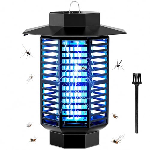Lampe Anti-Moustique Électrique 4200V 18W UV, Tue-Mouches Électrique et Piège à Mouches, Silencieuse et Étanche IPX4, Appareil Anti-Moustique pour Intérieur et Extérieur, Maison, Jardin, Terrasse