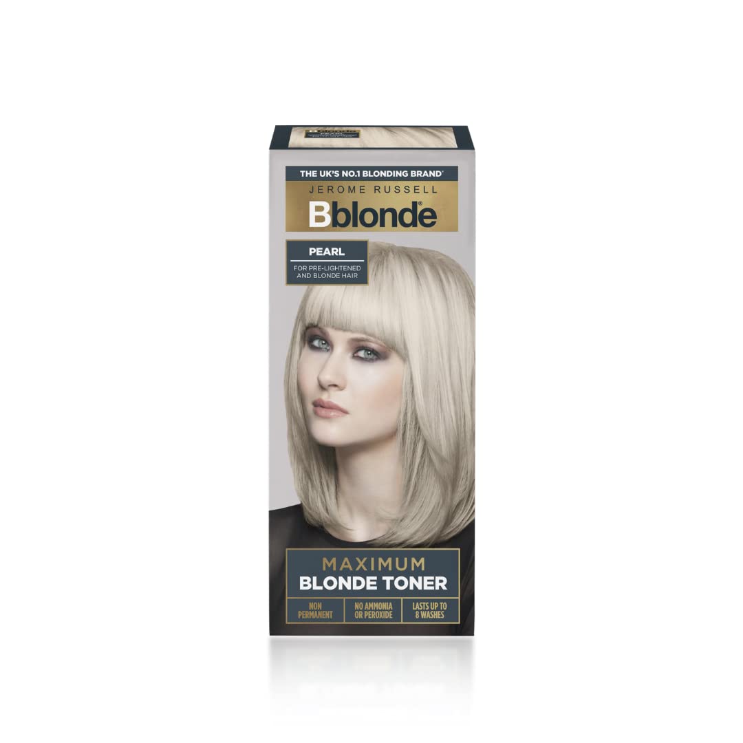 Jerome Russell Bblonde Maximum Colour Pearl Blonde Toner - Non Permanent Hair Toner for Pre Lightened & Naturally Blonde Hair, Neutralise Yellow Tones, No Ammonia/Peroxide, Lasts up to 8 Washes, 75ml โ image 1