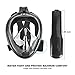 Snorkel Mask with 180° Full Panoramic View Anti-Fog, Anti-Leak with Adjustable Head Straps and longer Snorkeling Tube Larger Viewing Area for Adults and Youth (Black, L-XL)