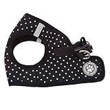 BINGPET BB5004 Polka Dot Soft Vest Dog Puppy Pet Harness Adjustable - Black