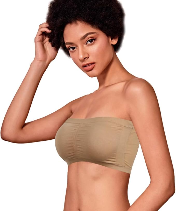 DD DEMOISELLE Plus Size Padded Tube Top Bra Strapless Bandeau Stretch