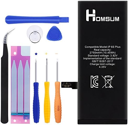 HOMSUM Battery Glue Adhesive Tape Stripe Replacement for iphone 6S plus with Complete Repair Tools Kit and Instructions [365 DAYS Warranty]