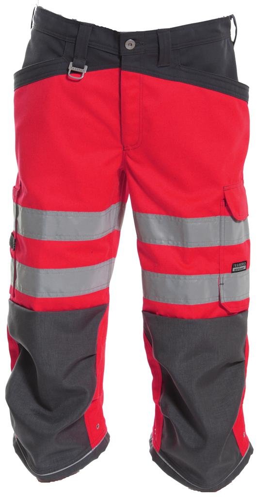 Tranemo 4090-45-97-C44 Size C44 "First Grade Hi-Vis" 3/4 Length Trousers - Red/Grey