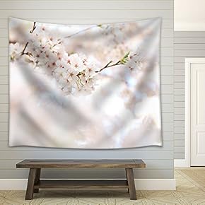 Cherry Blossom in Spring - Fabric Wall Tapestry Home Decor - 51x60 inches