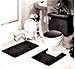 Madison Industries 5 Piece Rug and Toilet Tank Set, Black