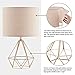 Hong-in Modern Gold Table Lamps Geometric Hollowed Out Base, 15.2