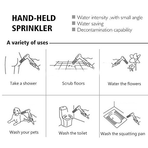 Toilet Handheld Bidet Sprayer Head Replacement Part Shattaf Cloth Diaper Spray ABS Material, White & Polished Chrome