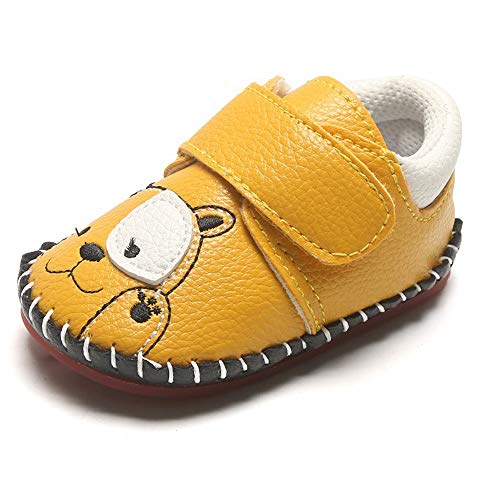 image for SOFMUO Baby Girls Boys Pu Leather Sneakers Anti-Slip Rubber Sole Carto