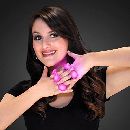 Light Up Pink Glowing LED Ring (Set of 12)
