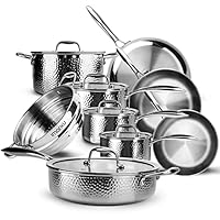 Pots and Pans Set, imarku Kitchen Cookware Sets, Tri-Ply Clad Stainless Steel 14-Piece with Hangered Handle and Lids, Suits Ceramic and Induction, Oven and Dishwasher Safe, for Home and Restaurant Pots and Pans Set, imarku Kitchen Cookware Sets, Tri-Ply Clad Stainless Steel 14-Piece with Hangered Handle and Lids, Suits Ceramic and Induction, Oven and Dishwasher Safe, for Home and Restaurant
