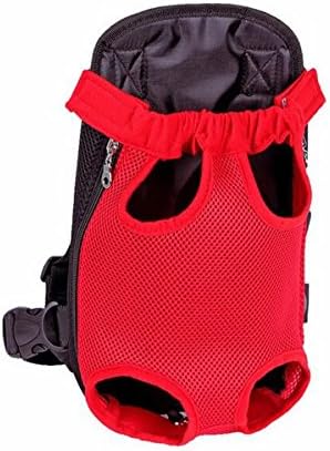 Gracefur Pet Front Backpack Carrier Cute Legs Out Top-Load Dog Travel Carrier Adjustable and Protable for Dogs, Cats, &amp; Small Pets Red S