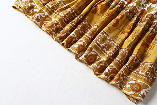 OBERORA Summer Dress for Women Casual Spaghetti Strap Floral Backless Button Up Bohemian Dresses for Women Short