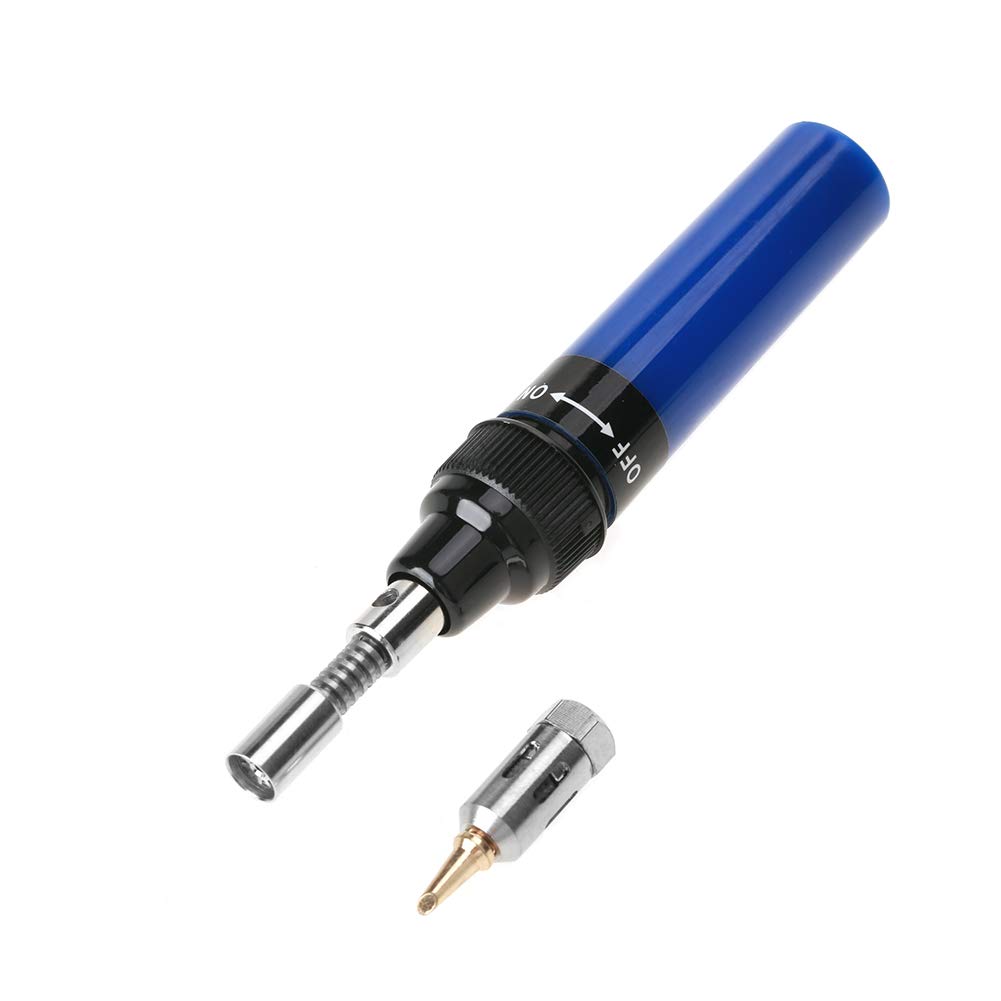 Butane Soldering Iron, Soldering Iron Pen, Gas Soldering Iron Gun Gas Soldering Iron, Cordless Butane Gas Blow Torch Gun Welding Pen Tool 1300℃ (Blue)