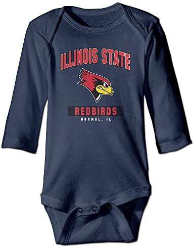 Illinois State University ISU Redbirds Logo Kids Baby Long-sleeve Jumpsuit Navy