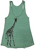 Friendly Oak Women's Giraffe Tri-Blend Tank Top - M - Moss Green