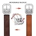 Kamots Beauty Designer Casual Reversible Wide Rotated Silver Buckle to Reverse from Light Brown to Dark Skinny Waist Dress Fine Faux Texture Leather Jeans Belts for Women Mother's Day