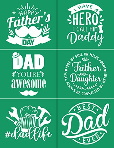 DGAGA Father's Day Silk Screen Stencils,Mesh Stencils Reusable Chalk Paste Screen Printing Stencil Silk Screen Transfers for Craft,Fabric,Self Adhesive Stencils for Wood,DIY Father's Gift Home Decor