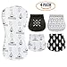 Organic Baby Burp Cloth and Convertible Bib Set (4-Pack) Natural Cotton | Feeding, Teething, Drooling | Infants, Toddlers | Unisex Boys and Girls | Super Absorbent