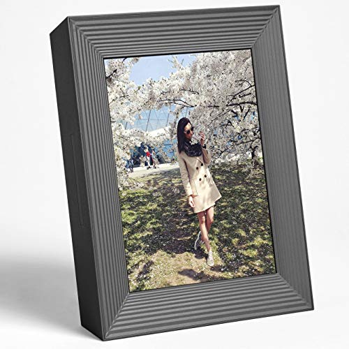 Aura Frames Digital Picture Frame Ultra HD Display – Free Unlimited Cloud Storage – Send 100k Pictures Instantly Via Aura App Share Photos with Family New Touch Bar Control WiFi Enabled Mason Frame