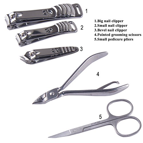 MonLiya Manicure Pedicure, 12 in 1 Nail Clipper Set, Stainless Steel Nail Clipper Professional Nail Scissors, Travel & Tool Kit Grooming Kit in Brown Pattern, Gift Idea Best