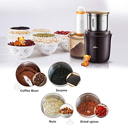 Bear Kaffeemühle, 200W Edelstahl Elektrische Kaffeemühle, Kapazität 75g, eräuscharm Getreidemühle Kaffeemühle, Grinder… – Bild 6