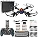 PYS F181 RC Quadcopter with 720p HD Camera Wifi FPV Drone with Altitude Hold Function, RTF Helicopter with Portable Aluminum Case, 4 Batteries, 4in1 Charger, Explosion-proof Battery Safe Bag (Black)