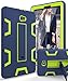 TIANLI for Samsung Galaxy Tab A 10.1 Case Hard Kickstand Unique Veins Three Layer Heavy Duty High Impact Absorption Anti Scratch Fingerprint Resistant,Navy Blue Lemon Yellow