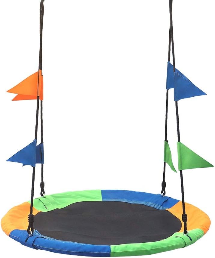 Hanging Rope Swing Extra Large Platform Height Adjustable Hanging Ropes Attaches To Trees Or Existing Swing Sets Web Net Tree Swing Set For Multiple Kids Or Adult Indoor Outdoor Home Patio Deck Yard G