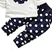 Cute Toddler Baby Girls Clothes Set Long Sleeve T-Shirt and Pants Kids 2pcs Outfits(White+Navy,4T)