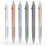 FlyMeaning 6 Pack Cross Clip Bible Journaling Gel Pens, 0.7mm Black Ink Retractable,Smooth Writing, Christian Gifts for Men Women, Religious School & Office Supplies(Morandi)