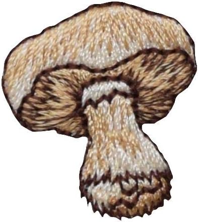 Brown Mushroom Embroidered Iron on Patch