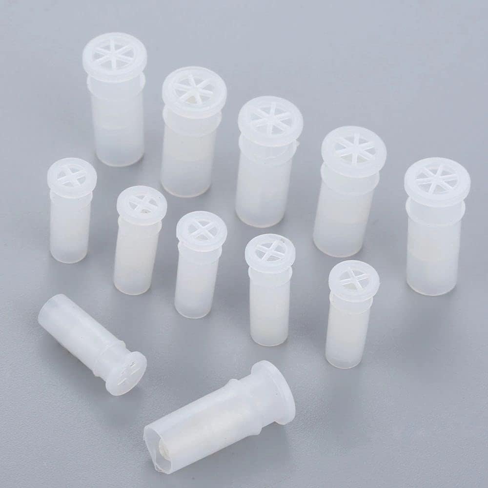 Gowxs 100 Pcs White Toy Noise Makers Insert Squeakers, Plastic Dog Squeaky Toy Whistles, Dog Squeak Toys Insert Replacements DIY Accessories Pet Supplies(15.5x4.8mm)