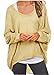 UGET Women's Sweater Casual Oversized Baggy Off Shoulder Loose Fitting Shirts Long Batwing Sleeve Pullover Tops Medium Apricot