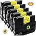 NEOUZA 5PK Compatible with Brother ptouch Label Tape Black on Yellow tze651 tze-651 tz tze 651 1inch primary