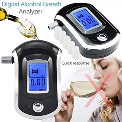 Alcohol Breathalyser Portable Breath Tester Accurate Digital Display LCD Light Convenient Lightweight Portable Design Driving Accessory