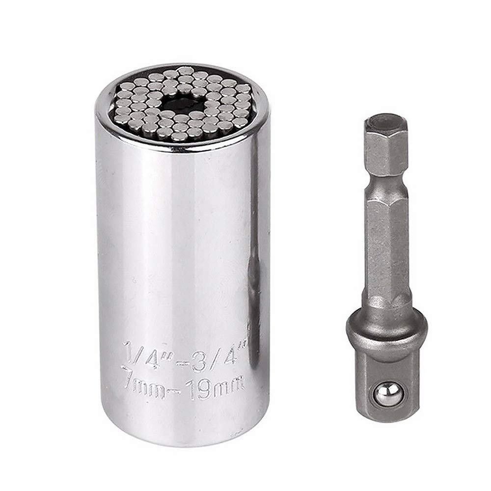Universal Socket SUPERTOOL Power Drill Adapter Self-Adjusting Socket Wrench with Socket Adapter for Auto Industry Reparing (1/4" 5-14MM)
