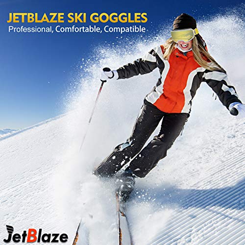 JetBlaze Ski Goggles, OTG Snowboard Goggles (Yellow) - Thumbnail 6