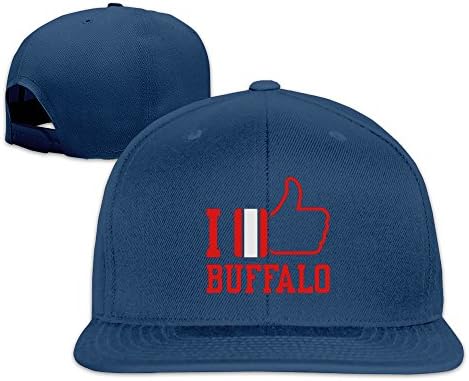 Unisex I "Like" Buffalo Snapback Adjustable Hat One Size--Navy