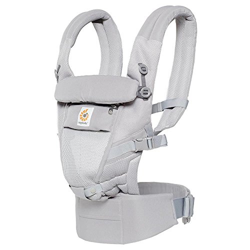 Ergobaby Adapt Cool Air Mesh Breathable Ergonomic Multi-Position Baby Carrier, Newborn To Toddler, Pearl Grey