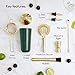 VonShef Green & Gold Cocktail Shaker Set in Gift Box with 16oz Shaker, Muddler, Bar Spoon, Jigger, Hawthorne Strainer, Julep Strainer, Bottle Pourer and Recipe Book