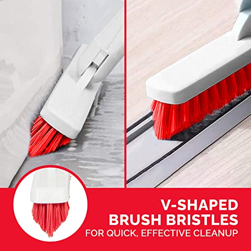 Swivel Grout Brush with Long Handle for Tile Floors Extendable up to