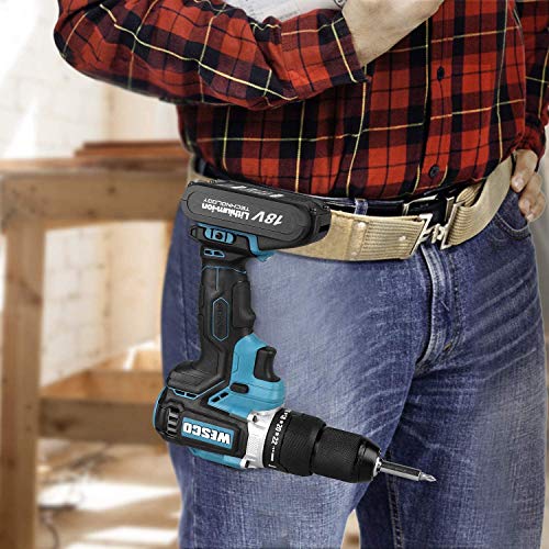 Bürstenloser Akkubohrer, WESCO 18V 2.0Ah Akku-Bohrschrauber, Max Drehmoment 60 N.m, Drehmomentstufen 22+1+1, 2-Gangschaltung, LED-Licht, mit Gürtelclip, Akku und Ladegerät