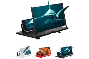 Daxotu Screen Magnifier 2025 Version Phone Screen Amplifier 12" 3D HD Projector Foldable Mobile Holder for Cell Phone Laptop Computer Watching Movies Videos Gaming