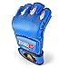 Flexzion Half Finger Boxing Gloves (Blue) - Grappling MMA Muay Thai UFC Sparring Punch Ultimate Mitts Sanda Fighting Training Sandbag Equipment Pair for Adult Men