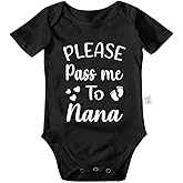NeulaChic Please Pass Me to Nana Bodysuit, Newborn Girls Clothes, Grandma Baby Clothing, Infant Outfits 0-24 Month