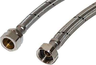 Aumix 22mm x 3/4" 12mm Bore 500mm Flexible Braided Tap Connectors Pair WRAS